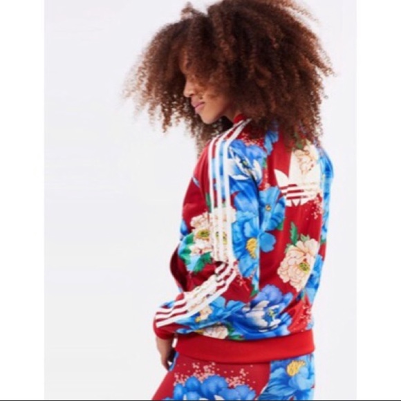 *SOLD* Adidas chitas farm track jacket red floral - Picture 3 of 16